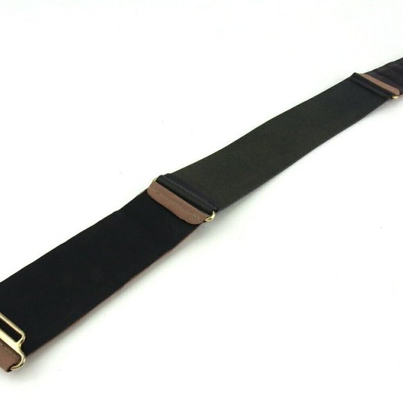 EMPORIO ARMANI belt jewel leather �~ gold metal fittings Auth